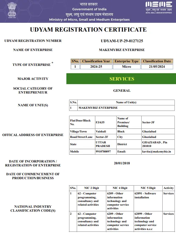 msme certificate